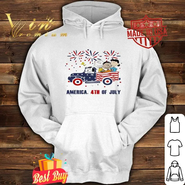 The peanuts characters driving car fire america 4th of july independence day shirt